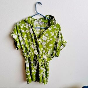 Dress shirt! Super cute, has a tie in the front that you tie into a bow!